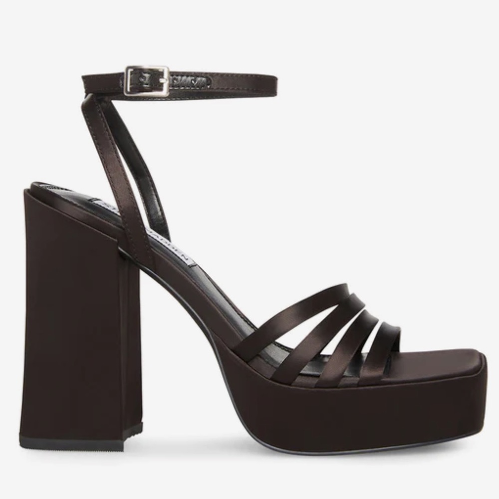 Steve Madden - Black Satin platform sandals